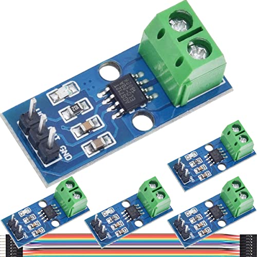 DAOKAI ACS712 20A Bereich Stromsensormodul Chip ACS712ELC-20A Hallstromsensor Strommessmodul mit Power Indicator Dupont-Kabel, für Arduino(5 Stück) von DAOKAI