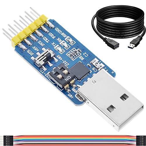 DAOKAI USB-UART-Konverter,CP2102 6-in-1 Multifunktionales Serieller Adapter(USB-TTL,USB-RS485,USB-RS232,TTL-RS232,TTL-RS485,RS232 bis RS485) Kompatibel mit Windows 7,8, Linux, Arduino von DAOKAI