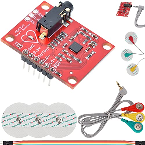 DAOKAI EKG-Modul AD8232 EKG-Überwachungssensor Messung Puls Herzfrequenzsensor Modul Kit mit Dupont-Kabel EKG-Sensor-Kit für Arduino von DAOKAI