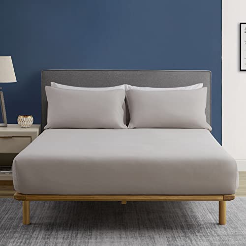 DAPU Spannbettlaken Halbleinen, 160×200cm Bettlaken mit 30cm Tiefe Tasche für Matratze, Weiches Atmungsaktives Leinen Baumwolle Spannbetttuch, Hohe Matratzenbezug, Grau DAPU Spannbettlaken Halbleinen, 160×200cm Bettlaken mit 30cm Tiefe Tasche für Matratze, Weiches Atmungsaktives Leinen Baumwolle Spannbetttuch, Hohe Matratzenbezug, Grau von DAPU