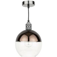 Dar rue - Dome Easy Fit Pendelleuchte Glas Bronze und klar von DAR LIGHTING