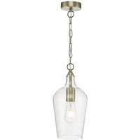 Dar nida - Kuppel Pendelleuchte Antik Messing Glas von DAR LIGHTING