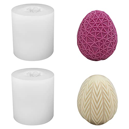 2 Stücke Ostern Eier Silikonform Kerzenformen, DIY 3D Simulation Egg Silikonform Antihaft-Süßigkeiten-Backform Silikon Kerzenform Seifenform Kerze Silikonform Für Ostern Party Dekoration von DAWRIS