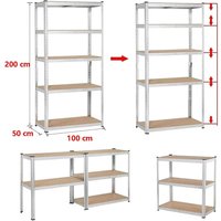 Day Plus - Metall-Schwerlastregal mit 5 Etagen – 200 x 100 x 50 cm – Gesamtbelastung 875 kg (175 kg/Etage) – Lagerregal verstellbare Planken, für von DAY PLUS