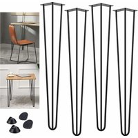 86cm Hairpin Legs Set von 4, DIY Möbel Metall Tischbeine für Schrank, Kleiderschrank, TV-Schränke, Schubladen, Nachttisch, schwarz 3 Stangen Mid von DAYPLUS