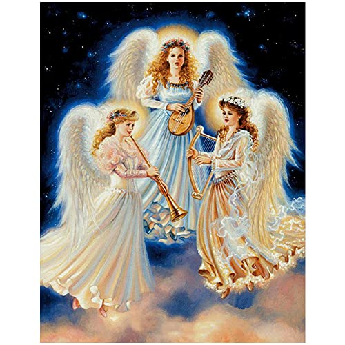 DCIDBEI Diamant Painting Quadratische Steine 40x50cm DIY 5D Square Diamond Painting kreuzstich Stickerei Puzzle Diamanten Malerei Gemälde Groß Basteln Malen nach Zahlen Erwachsene Engel Bilder von DCIDBEI