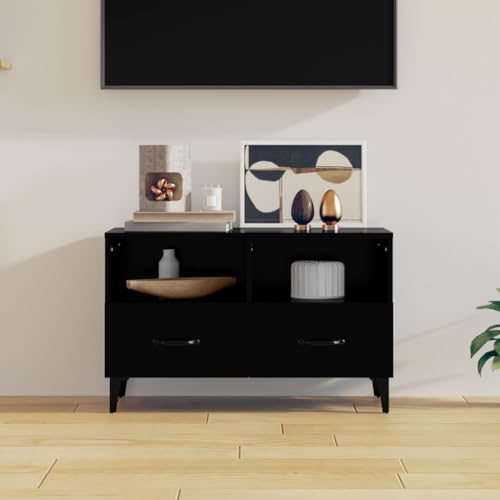 DCRAF Furniture Home Tools TV-Schrank, schwarz, 80 x 36 x 50 cm, Holzwerkstoff von DCRAF