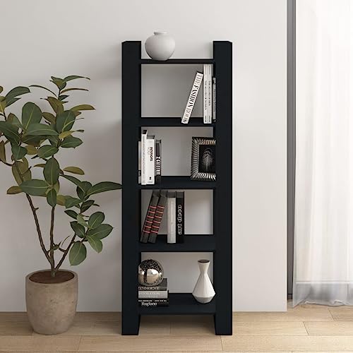 DCRAF Möbel Wohnwerkzeuge Bücherschrank Raumteiler schwarz 60x35x160cm Massivholz von DCRAF