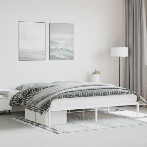 DCRAF Nice Beds & Accessories Betten & Bettrahmen - Metallbettrahmen Weiß 193x203cm von DCRAF
