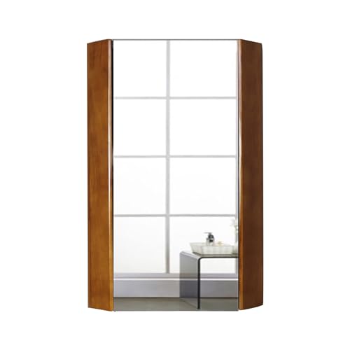 DDKYHU 24-Zoll-Eckmedizinschrank fürs Badezimmer, Spiegelschrank aus Holz zur Wandmontage fürs Badezimmer, Hängeschrank öffnet Sich von Links nach rechts (Farbe: Holz) (Holz) von DDKYHU