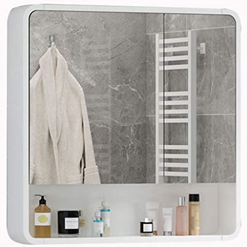 DDKYHU Badezimmerspiegelschrank, Badezimmerschrank für zu Hause, Aufbewahrungsziel, Wanddekoration, Wandschrank, offene Trennwand für Kosmetikspiegel, Aufbewahrungsschrank (weiß, 80 x 80 x 14 cm) von DDKYHU