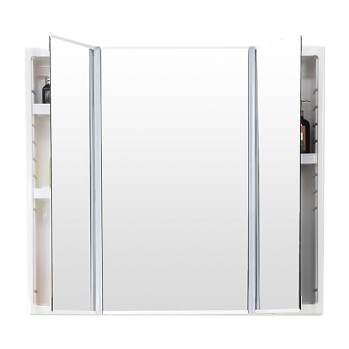 Medizinschränke Badezimmerspiegelschrank mit 3 Türen und verstellbarem Regal Badezimmer-Wandschrank mit Spiegel, Lagerschrank-Organizer Küchenschrank weiß (Farbe: Normal, Größe: 600 mm * 75 (Normal 6 von DDKYHU