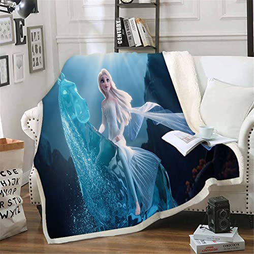 DDONVG Frozen Decke 150x200 cm Kuscheldecke Prinzessin Anna ELSA Kristoff Olaf Fleecedecke Kinder Sofadecke Wohndecken Mikrofaser (20,100 X 140 cm) von DDONVG