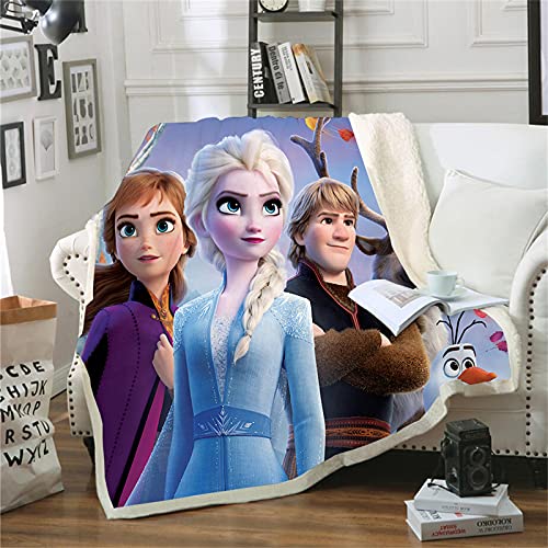 DDONVG Frozen Decke Anna Und ELSA Decke Kuscheldecke Flanell Kinder 3D-Digitaldruck Sonic Fleecedecke,Sofadecke Für Kinder Jugendliche (130x150cm,1) von DDONVG