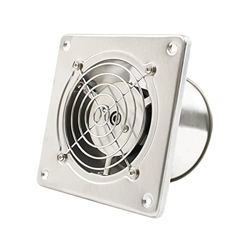 DEAVER Abluftventilator, 10,2 cm, Edelstahl, Abluftventilator, Küche, Badezimmer, hängende Wand, Fenster, Kanalventilator, Luftventilator, Abluftgebläse mit Schutznetz von DEAVER