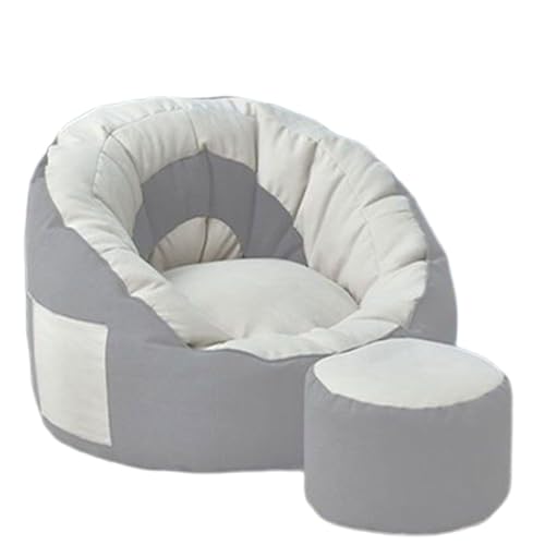 DECORN Bezug für Sitzsack, Stuhl, Sofa, Sitzsack (kein Füllmaterial) – Großer Bequemer Stuhl für Schlafzimmer und Wohnzimmer – Sitzsack-Lazy-Stuhl für Erwachsene,Grey-Large von DECORN