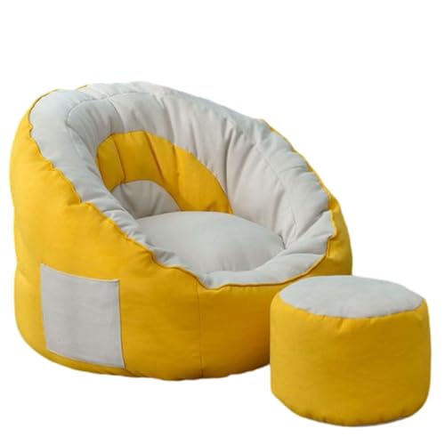 DECORN Bezug für Sitzsack, Stuhl, Sofa, Sitzsack (kein Füllmaterial) – Großer Bequemer Stuhl für Schlafzimmer und Wohnzimmer – Sitzsack-Lazy-Stuhl für Erwachsene,Yellow-Large von DECORN