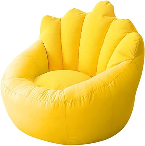 DECORN Lazy Sofas Bezug für Sitzsack-Stuhl mit Fußhocker, Weicher Sitzsack-Stuhl (ohne Füllung) Stofftier-Aufbewahrungs-Sitzsackbezug für Liegestühle,Yellow-60x70cm von DECORN