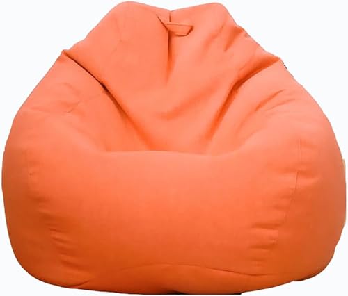 DECORN Sitzsackbezug (ohne Füllstoff) für Erwachsene, Stofftier-Aufbewahrungs-Sitzsack-Sofabezüge, Flauschiges und Gemütliches Sofa, Bequeme, Gemütliche Sitzsäcke,Orange-S von DECORN