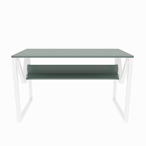 DECOROTIKA - Lona Computer Desk Workstation Laptop Desk Writing Desk Study Desk with Sturdy Metal Frame (Green and White) von DECOROTIKA