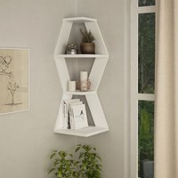 Sablor Modernes Eckregal Weiß 86cm Schmal - White - Decortie von DECORTIE