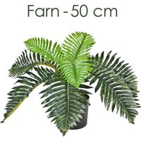 Künstlicher Farn Kunstpflanze Künstliche Pflanze 50 cm Kunstblume Innendekoration Kunst Pflanze wie echt im Topf Decovego von DECOVEGO