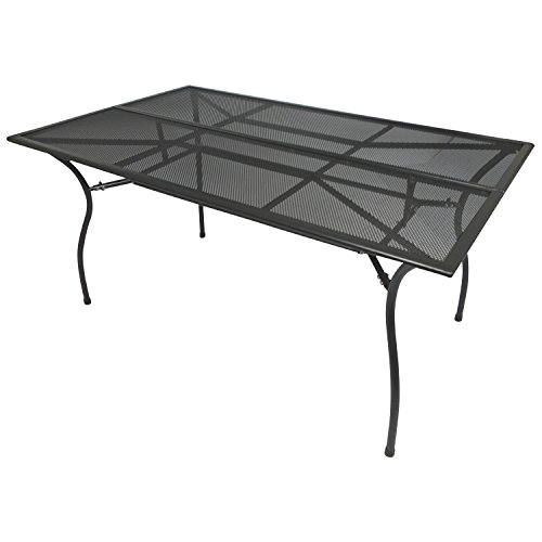 DEGAMO Gartentisch Classic 90x150cm rechteckig, aus Metall, Tischplatte Streckmetall, anthrazit, Outdoor von DEGAMO