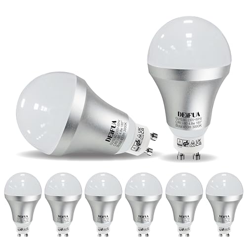 DEIFUA GU10 LED A55 Lampe Warmweiss 3000K 4.8W 450 Lumen Glühbirne Ersetzt 50W Halogen Leuchtmittel, 6er-Pack, Nicht Dimmbar Reflektorlampen, Flimmerfrei Strahler, Abstrahlwinkel 180° Spot Birnen von DEIFUA