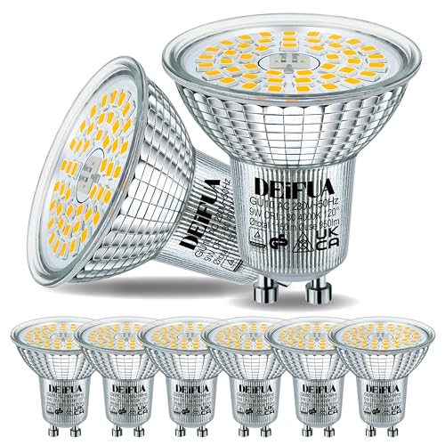 DEIFUA GU10 LED Lampe Neutralweiss 4000K 9W 1150 Lumen Ersetzt 120W PAR16 Halogen Leuchtmittel, 6er-Pack, Nicht Dimmbar Reflektorlampen, Flimmerfrei Strahler, Abstrahlwinkel 120° Spot Birnen von DEIFUA