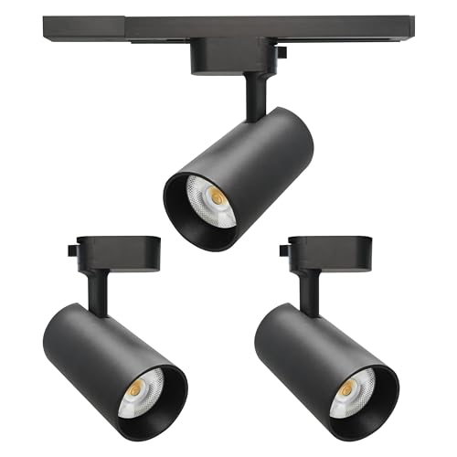 DEIFUA LED 1-Phasen-Spotleuchten 30W Warmweiß 3000K Dreh- und schwenkbarer Schienenlicht, Schienen-Strahler, Deckenstrahler für 1-Phasen-Schienensysteme, 2er Set, 2850lm 90+CRI LED Spot, ohne Schiene von DEIFUA