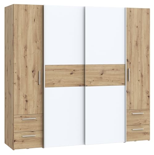 DEINE TANTE EMMA KLTS62324-C830 Kleiderschrank KAPAZA Schiebetüren Drehtüren ca. 200 x 190 x 61 cm Artisan Eiche Nb. / Weiß DEINE TANTE EMMA KLTS62324-C830 Kleiderschrank KAPAZA Schiebetüren Drehtüren ca. 200 x 190 x 61 cm Artisan Eiche Nb. / Weiß von Forte