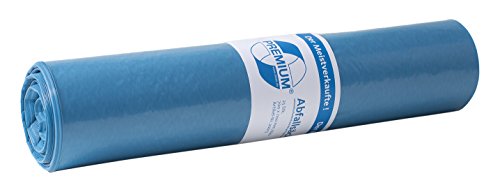 DEISS PREMIUM 10065 Abfallsäcke, 700 mm x 1100 mm x 0,06 mm, Blau (15-er Pack) von DEISS PREMIUM