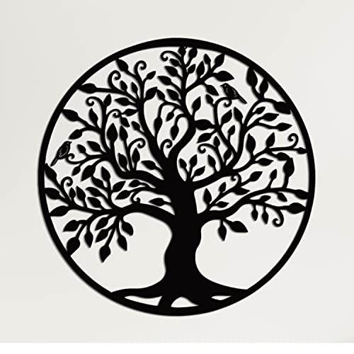 DEKADRON Metall-Wandkunst – Baum des Lebens – Familienbaum – 3D-Wand-Silhouette, Metall-Wanddekoration, Heimbüro-Dekoration, Schlafzimmer, Wohnzimmer, Dekoration, Skulptur (71 x 76 cm) von DEKADRON