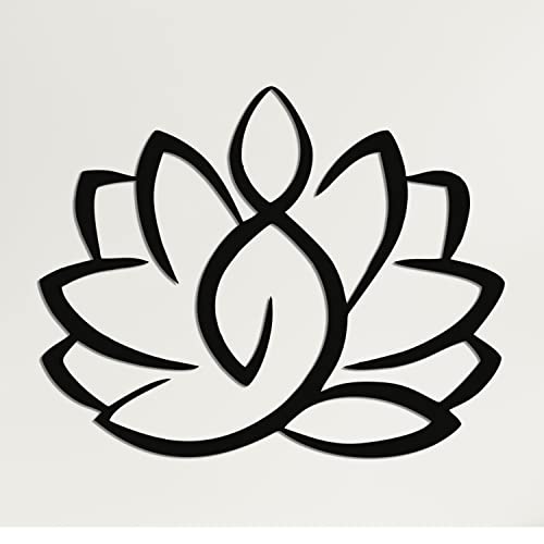 Metall-Wand-Dekor, Lotus-Blumen-Kunst, Home Decor Yoga-Schild, böhmische Kunstwerke (90 x 74 cm) von DEKADRON