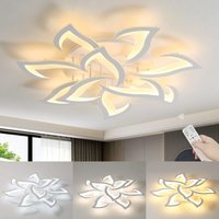 Deckenleuchte Dimmbare Kreative Blumenform Deckenlampe Dimmbar 3000K-6000K Für Wohnzimmer Schlafzimmer Esszimmer Büro Weiß von DELAVEEK