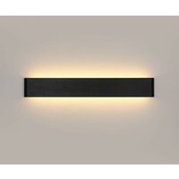 Moderne und schlichte LED-Wandlampe aus Aluminium (schwarz, 61 cm, Licht nach oben und unten, warmes Licht, 18W, 220V) von DELAVEEK