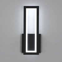 Wandleuchte LED Modern Rechteckig 16W Wandlampe Schwarz 1800LM, Kaltes Weißes Licht 6500K für Schlafzimmer, Flur, Wohnzimmer, Treppe von DELAVEEK