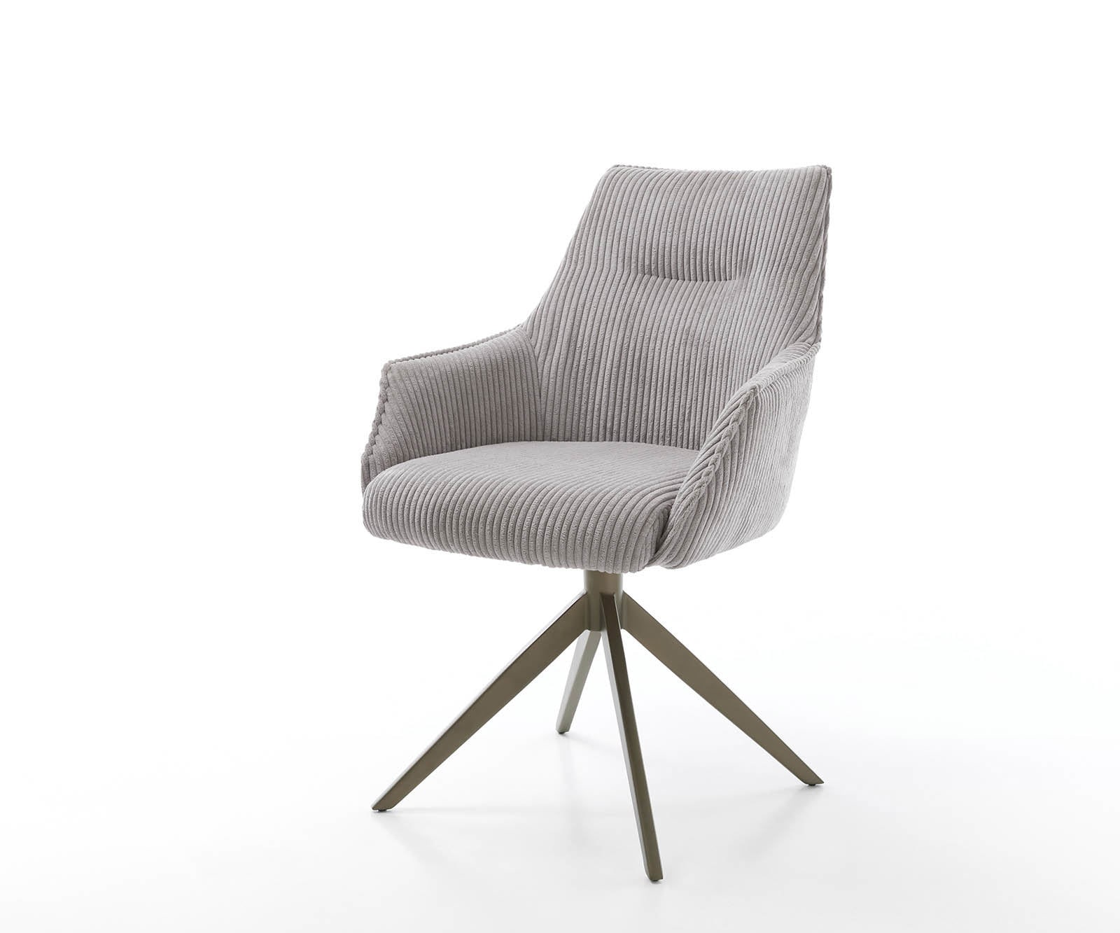 Drehstuhl Alja-Flex mit Armlehnen Cord Silbergrau Kreuzgestell breit Effektfinish Titan 360° drehbar Taschenfederkern Drehstuhl Alja-Flex mit Armlehnen Cord Silbergrau Kreuzgestell breit Effektfinish Titan 360° drehbar Taschenfederkern von DELIFE