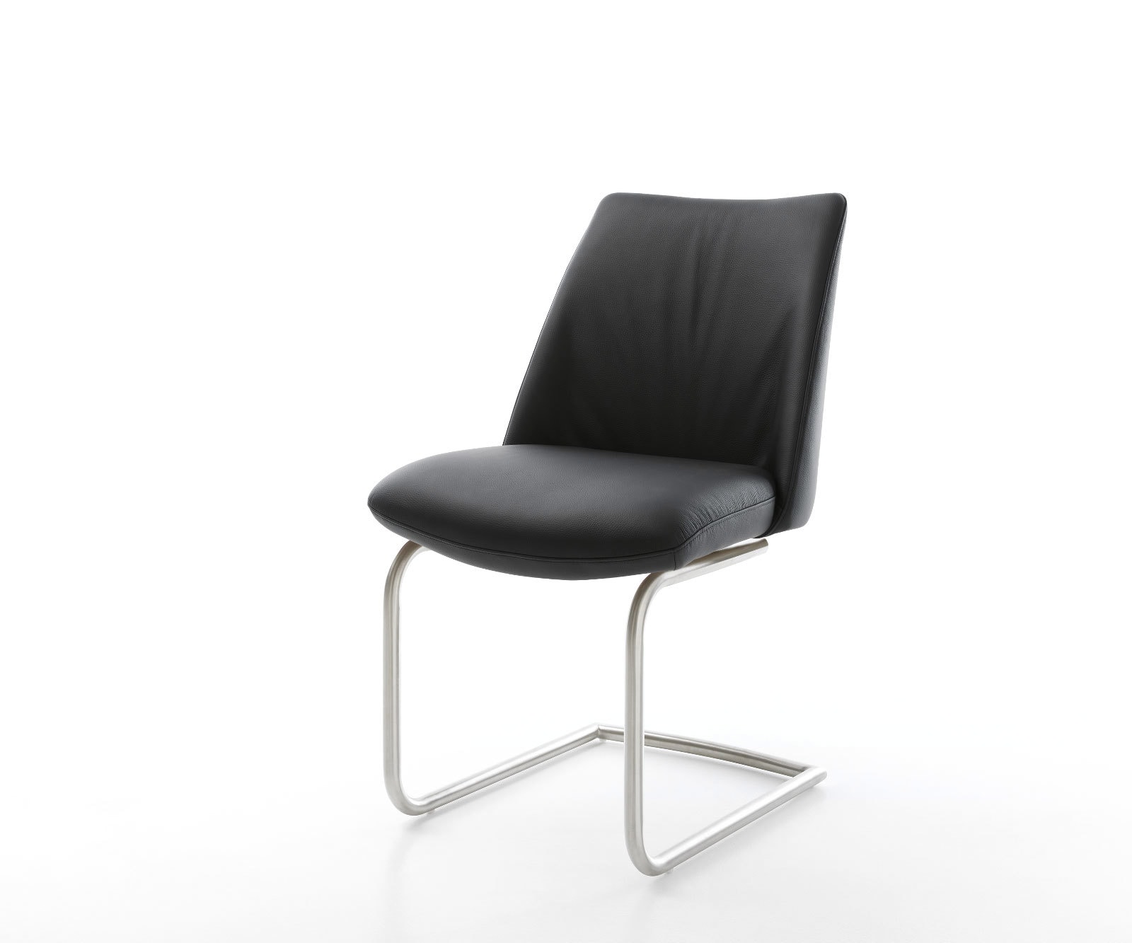 Freischwinger Elso-Flex Echt-Leder Schwarz Freischwinger rund Edelstahl Taschenfederkern Freischwinger Elso-Flex Echt-Leder Schwarz Freischwinger rund Edelstahl Taschenfederkern von DELIFE
