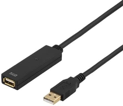 Deltaco USB2-EX10M Prime USB 2.0 Verlängerungskabel, Aktiv, Typ A Stecker auf Typ A Buchse, 10m schwarz von DELTACO