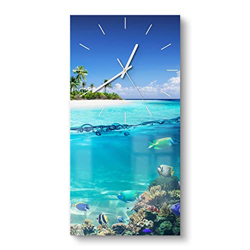 DEQORI Glasuhr | horizontal 30x60 cm | Motiv Insel im tropischen Meer | große XXL Design Uhr aus Glas | leise Wanduhr für Wohnzimmer & Küche | Moderne Hingucker Uhr für die Wand DEQORI Glasuhr | horizontal 30x60 cm | Motiv Insel im tropischen Meer | große XXL Design Uhr aus Glas | leise Wanduhr für Wohnzimmer & Küche | Moderne Hingucker Uhr für die Wand von DEQORI