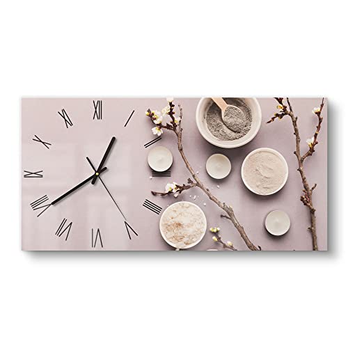 DEQORI Glasuhr | vertikal 60x30 cm | Motiv Spa-Naturkosmetik | große XXL Design Uhr aus Glas | leise Wanduhr für Wohnzimmer & Küche | Moderne Hingucker Uhr für die Wand DEQORI Glasuhr | vertikal 60x30 cm | Motiv Spa-Naturkosmetik | große XXL Design Uhr aus Glas | leise Wanduhr für Wohnzimmer & Küche | Moderne Hingucker Uhr für die Wand von DEQORI