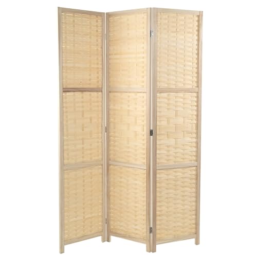 DESIGN DELIGHTS RAUMTEILER Bambu | 3-teilig, 170x120 cm, Bambus | Paravent, Faltbarer Raumtrenner, freistehende Trennwand, Bambus Stellwand, Sichtschutz | Farbe: Natur von DESIGN DELIGHTS