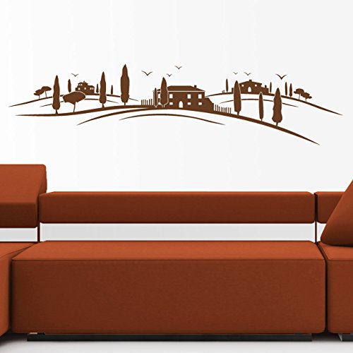 DESIGNSCAPE® Wandtattoo Toskana Landschaft | Farbe: beige | Größe: klein (100 x 25 cm) von DESIGNSCAPE