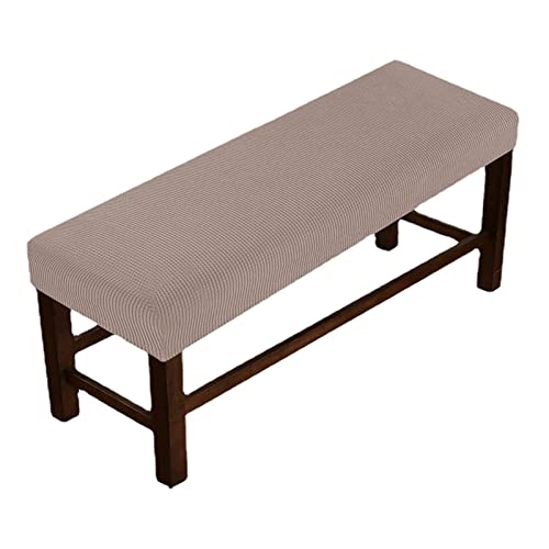 DEWENDIAN Universal-Bezug Für Esszimmer-Bank Elastisch Jacquard Abnehmbar Esszimmerbank-Bezüge Stuhlhusse Für Wohnzimmer KüChe Schlafzimmer (Small,Taupe) von DEWENDIAN