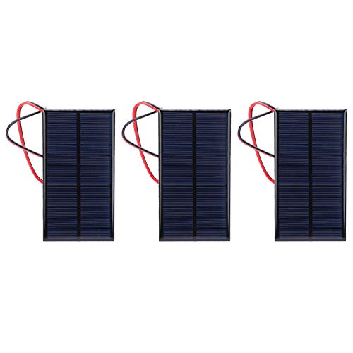 Mini Solarpanel, Mikro-Solar-Panel-Zellen, 3pcs DC 6V 1W Solarpanel-Energie-Modul polykristallines Silizium-Solarpanel mit 30cm Kabel von DEWIN