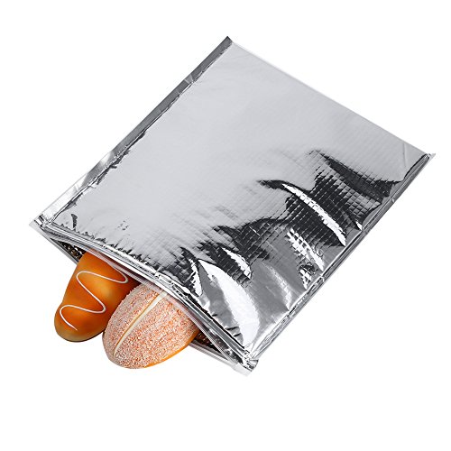 DEWIN Isolierte Lebensmittelbeutel, Aluminiumfolie Thermokühler Aufbewahrungsbeutel für Picknick Mittagessen Reisen Camping Outdoor Zuhause (25 x 30cm) von DEWIN