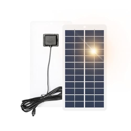 DEWIN Mini-Solarpanel, 10W Tragbares Polykristallines Solarpanel 12V Solarzellen Batterieladegerät for Gartenbalkon im Freien, Gehweg-Solarleuchte (DC5,5-Anschluss) von DEWIN