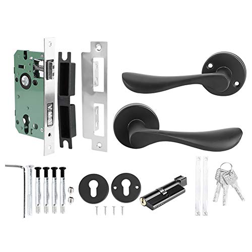 DEWIN Türschloss Innentür - Türschloss Set Innentür Verriegelungshebel-Griffset Schlüsselverriegelter Türgriffhebel Hardware-Zubehör für Innentüren von DEWIN