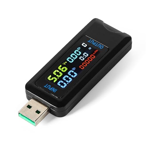 DEWIN USB Tester, Multifunktions-USB-Spannungs-Strom-Leistungsmesser Voltmeter Amperemeter Detektor Power Bank Ladegerät Indikator von DEWIN